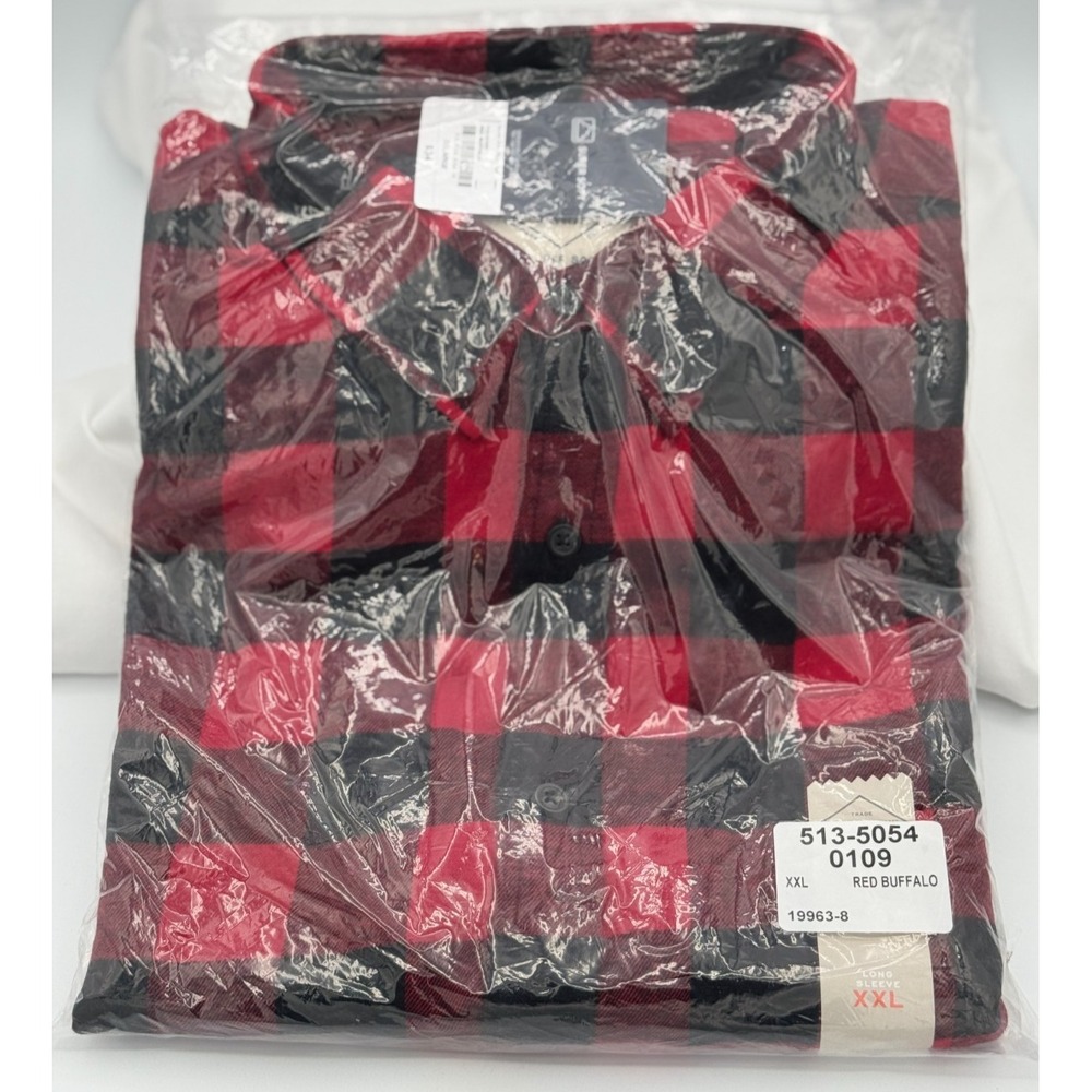 St. Johns Bay Men's Red Buffalo Plaid Shirt - Size XXL - NEW In Package